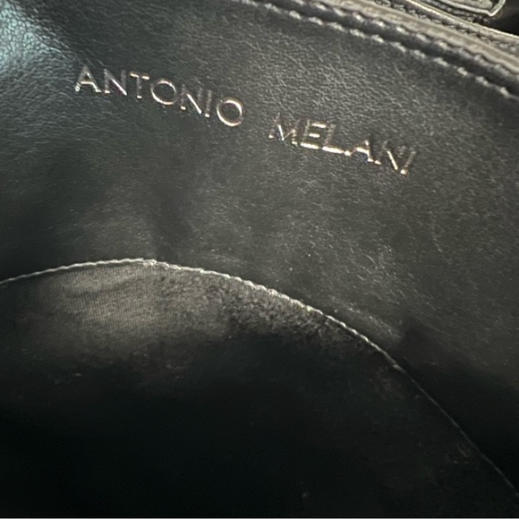 ANTONIO MELANI Tall Black Leather Heeled Boots Size 8.5M - Picture 9 of 11